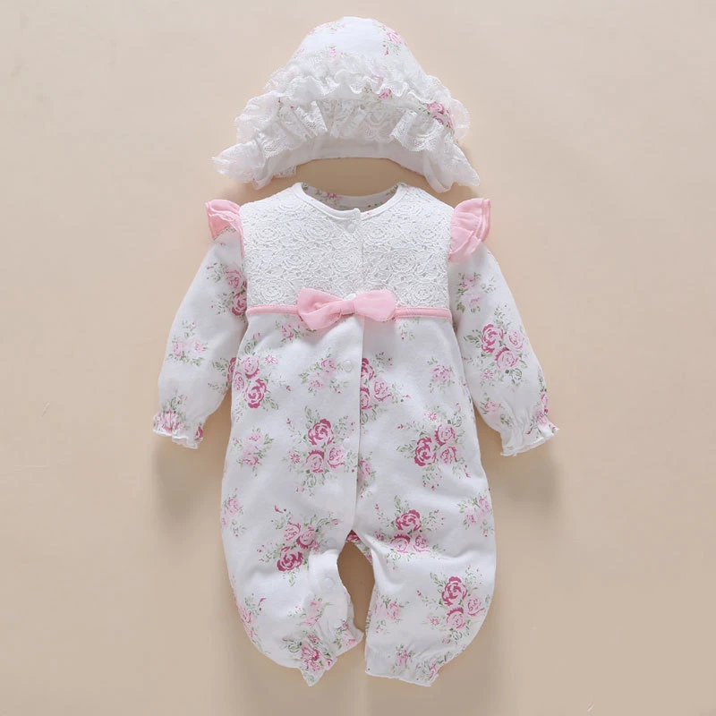Peleles y ropa para bebé recién nacido de 0, 3 y meses, ropa blanca de manga larga para bebé, conjuntos de ropa bebé con estampado de flores de algodón|newborn baby