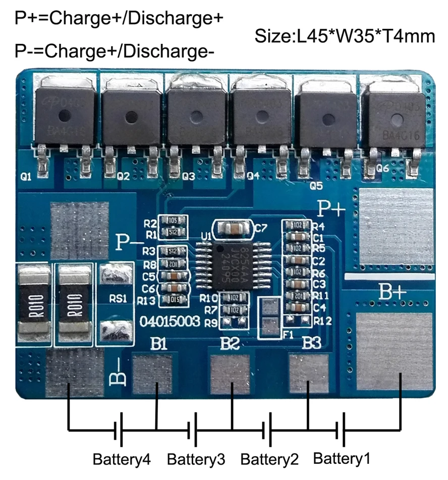 4S 15A 14,8 в 16,8 в литий-ионный Литиевые BMS PCM PCB батарея 8650 зарядное устройство защитная доска для батарея посылка 45*35*4 мм