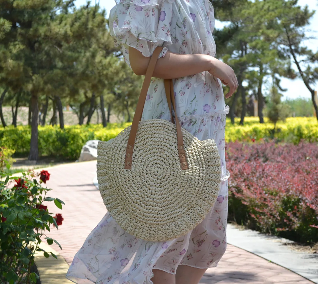 47x47cm 2018 New Straw Summer Season New Straw Big Bag Shoulder Bag Women A5322 Shoulder Bags