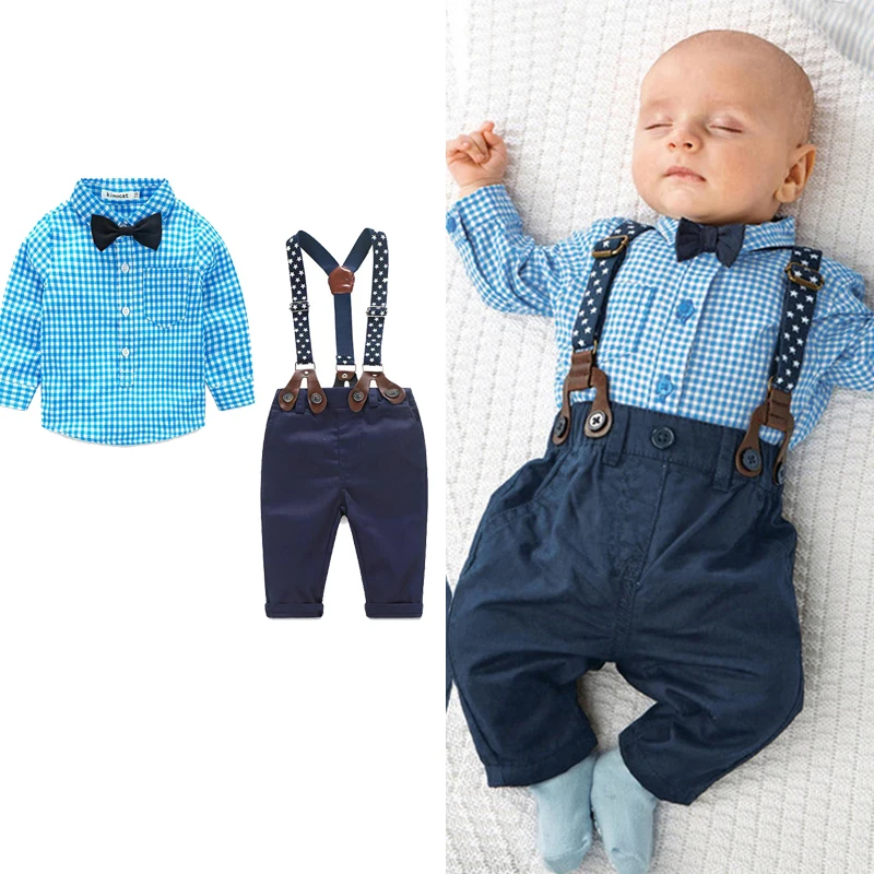 Newborn Baby Boys Plaid Suits for Weddings Costume for Infantis Toddler ...