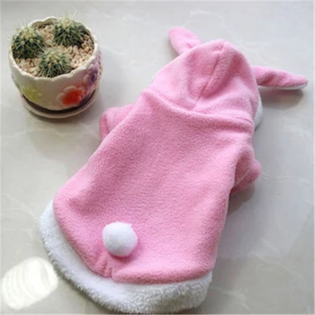 

1Pcs Pet Cat Dog Clothes Costume Puppy Clothes Hoodies Cute Rabbit Clothing Small Animals Fleece Warm Jacket Outfit Accessories