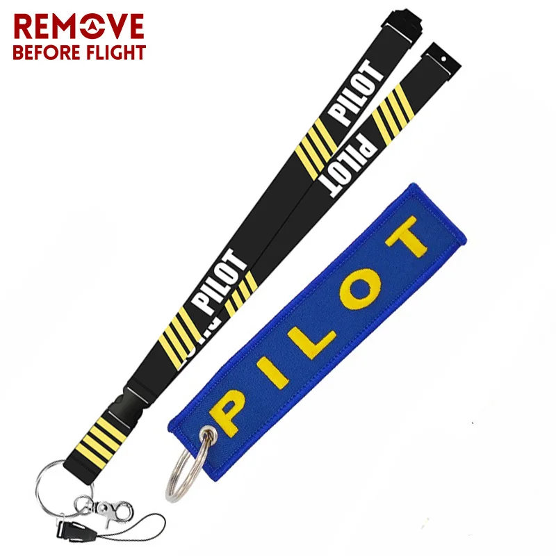 Remove Before Flight Fashion Jewelry Mixed Key Chain Safety Tag Embroidery Pilot Lanyard  for Key Ring Chain Aviation Gifts (1)