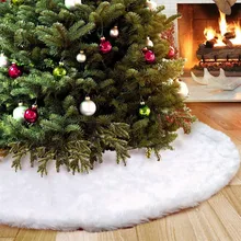 Рождественские украшения для дома год Navidad 120 см Чистый белый Рождество плюшевая елка юбка отель Декор для торговых центров