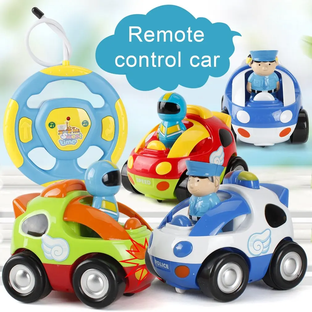 

Cute Cartoon RC Race Car Radio Control Toy Car Vehicle with Sound Music Flashing Light Electric Toys for Kids Toddlers