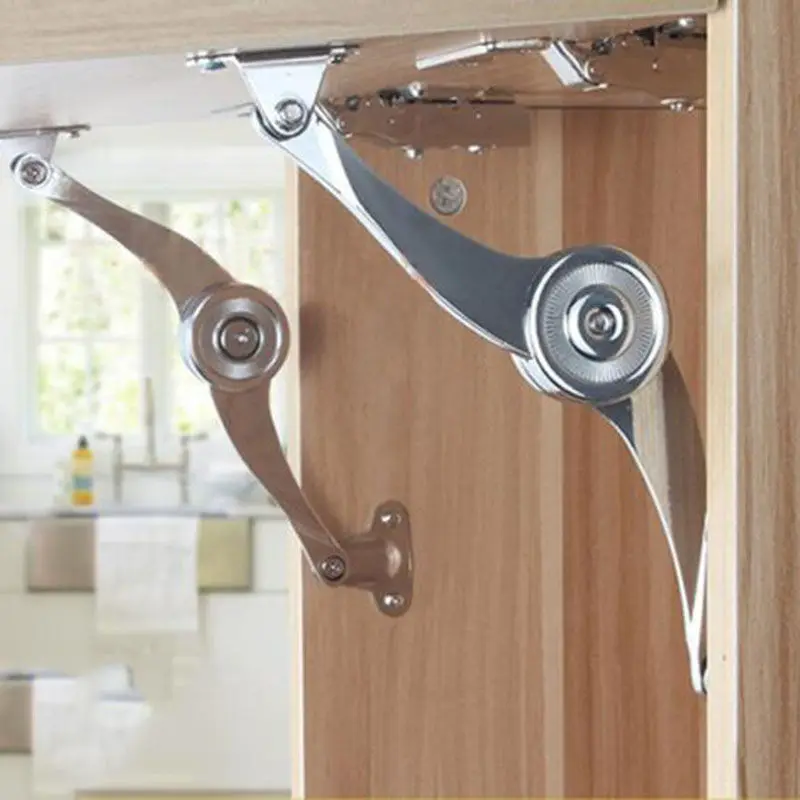 

New Free Stop Pneumatic Support Any Angle Stop Cupboard Kitchen Cabinet Turn Up Door Hydraulic Rod Wardrobe Support Fold Brace
