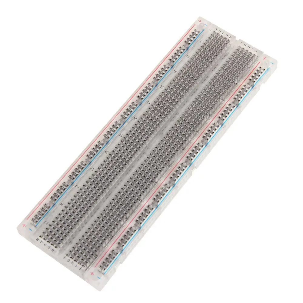 

Transparent 830 Tie-points Solderless Plug-in Prototype Breadboard PCB Experiment Test Circuit Board