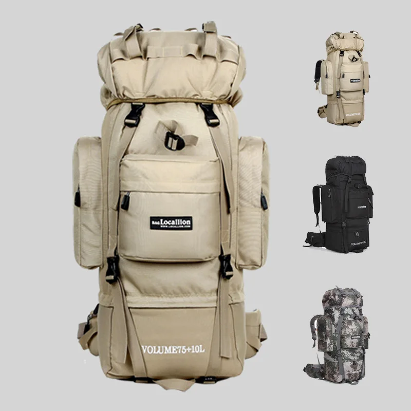 

80 L Metal U-shaped Bracket Backpack Outdoor Bag Military Bag Tactical Bag Hiking Camping Waterproof Wear-resisting Nylon Bag