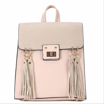 

Simple Style Backpack Women Leather Backpacks For Teenage Girls School Bags Fashion Vintage Solid Black Shoulder Bag Youth