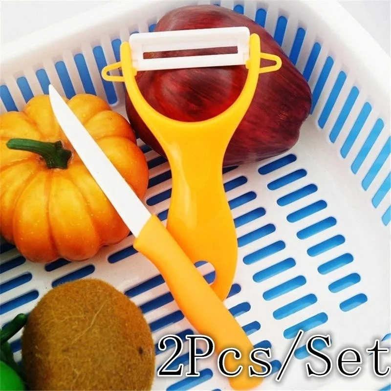 

2 Pcs /Set Peeler Very Sharp Kitchen Ceramic Fruit Knife Peeler Fruit
