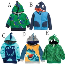 Толстовки для мальчиков с изображением животных; детская одежда на весну-осень; пальто на молнии с изображением динозавра; детский модный свитер; От 2 до 5 лет одежда для малышей
