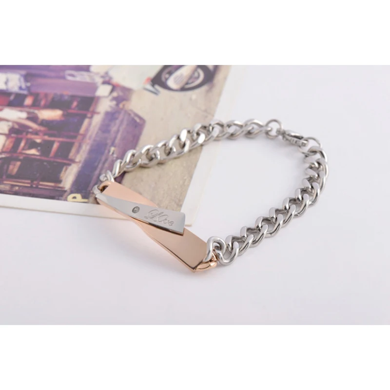 Женский и мужской браслет из нержавеющей стали AZIZ BEKKAOUI с логотипом|bracelets for women