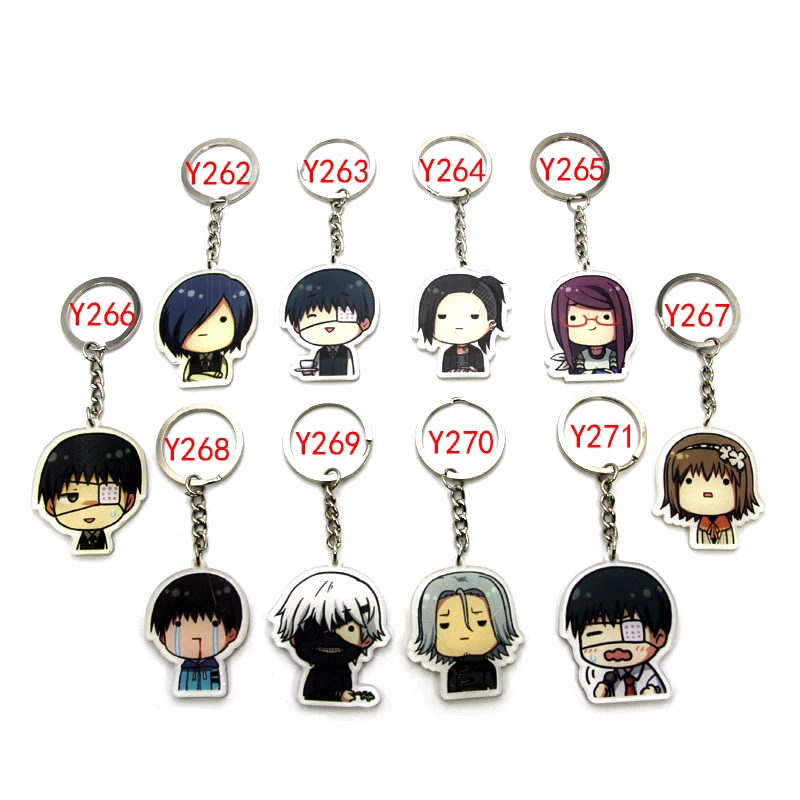 10PCS/SET Anime Keychain Tokyo Ghoul Kaneki Ken Touka Kirishima Uta