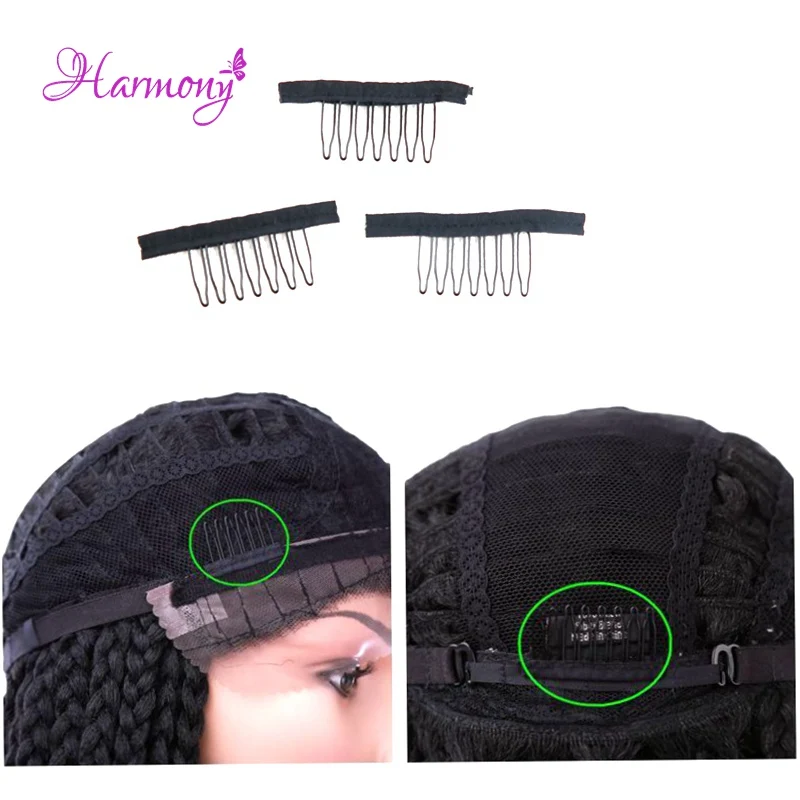 100pcs Small size black color 7 teeth Durable Snap Comb Clips For Hair Extensions Wig Combs