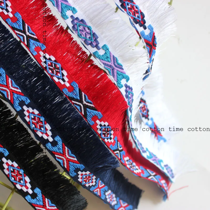 Лента с вышивкой и кисточками шириной 3 5 см ярдов/партия цветов|webbing for bags|ribbon