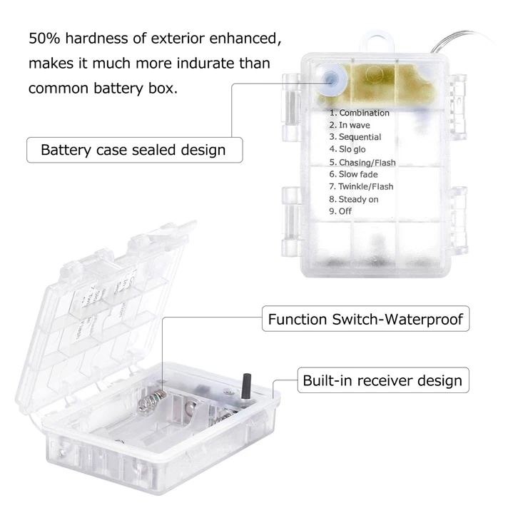 10 м 100Led огни на батарейках сказочные гирлянды водонепроницаемые 8 режимов медный провод огни дистанционное управление Рождество праздник