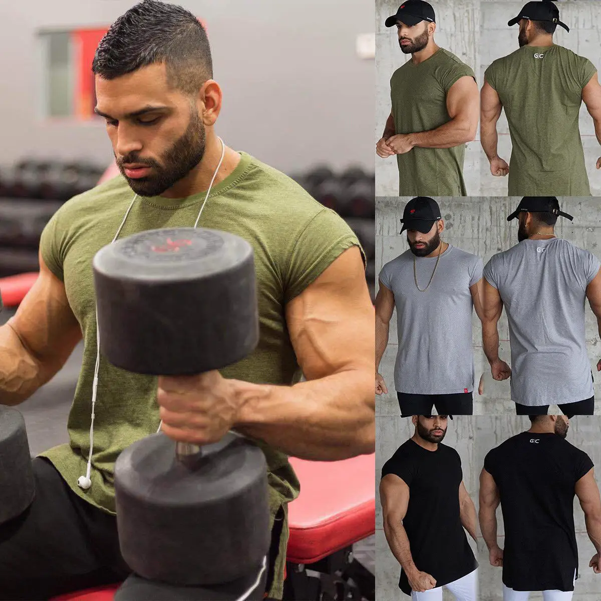 

Mens Short Sleeve T Shirt Slim Fit Casual Blouse Tops Summer Clothing Muscle Tee