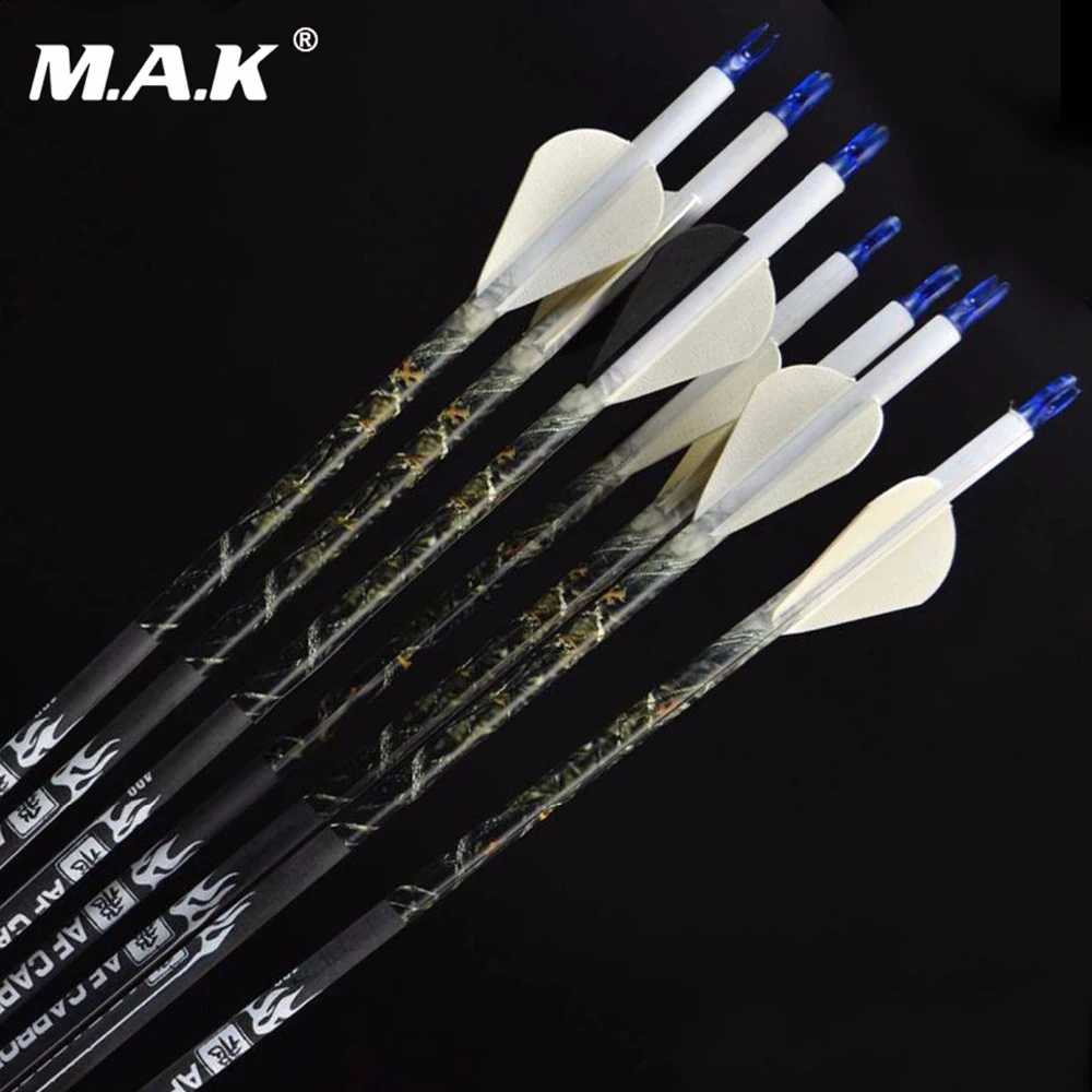 

6/12pcs Pure Carbon Arrow Archery Arrow 30 Inches Spine 400 Fit for Compound Bow Arrow 7.5mm Carbon Shaft Free Shipping