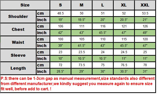 size chart African