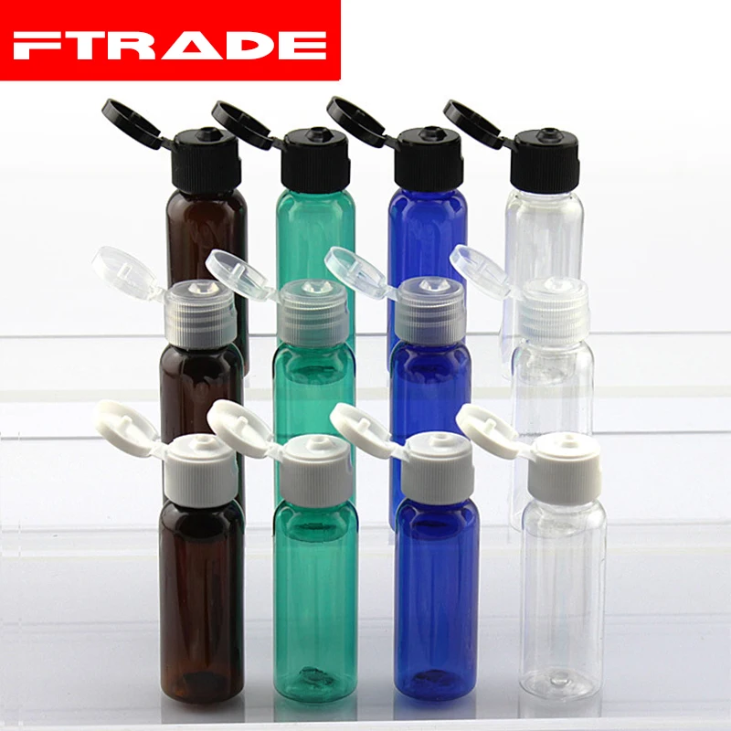 (50pcs/lot)20ml shampoo plastic travel bottles with flip top cap