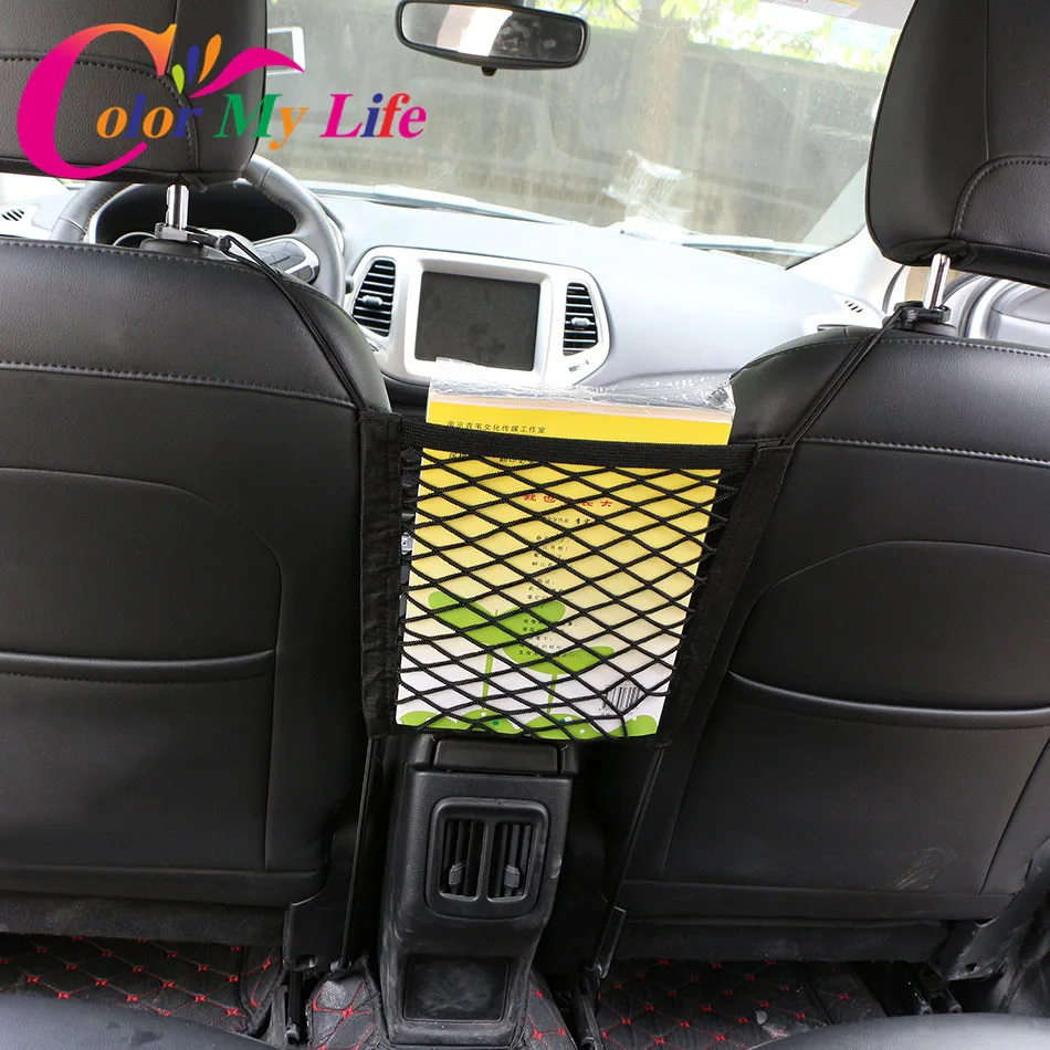 

Color My Life Car Armrest Seat Storage Organizer Net Bag For Suzuki Swift SX4 for Mitsubishi ASX Lancer Ex Outlander Pajero