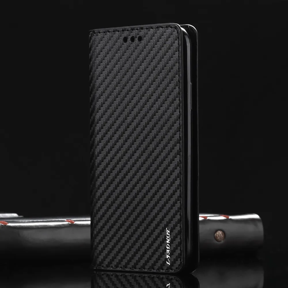 

LLZ.COQUE Carbon Fiber Flip Phone Case For Huawei P30 Pro P20 Lite P10 P9 P8 2017 P Smart 2019 Mate 20 10 Wallet Leather Cover