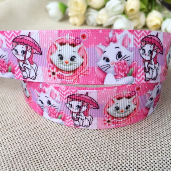 

New 1 "25MM cute Marie cat cartoon grosgrain ribbon tape DIY handmade hairbow ribbon free shipping 5 yards