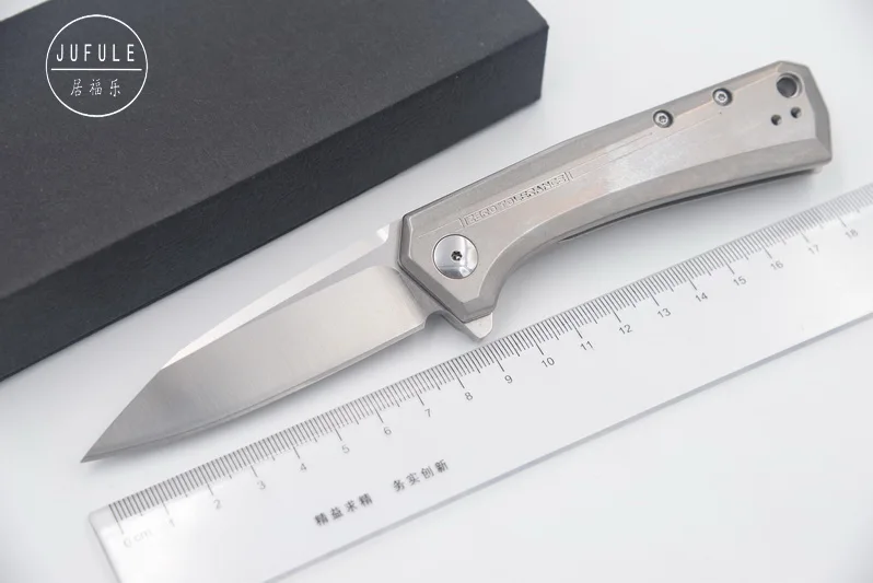 JUFULE сделано ZT0808 складной titanium ручка D2 лезвие шариковый подшипник Flipper Отдых на природе охоты Карманный выживания EDC инструмент кухонный нож