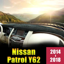 Per Nissan Patrol Y62 2014 2015 2016 2017 2018 CON GUIDA A SINISTRA Auto Cruscotto Stuoie di Copertura Evitare Rilievi di luce Tenda Da Sole Tappeti trim Accessori