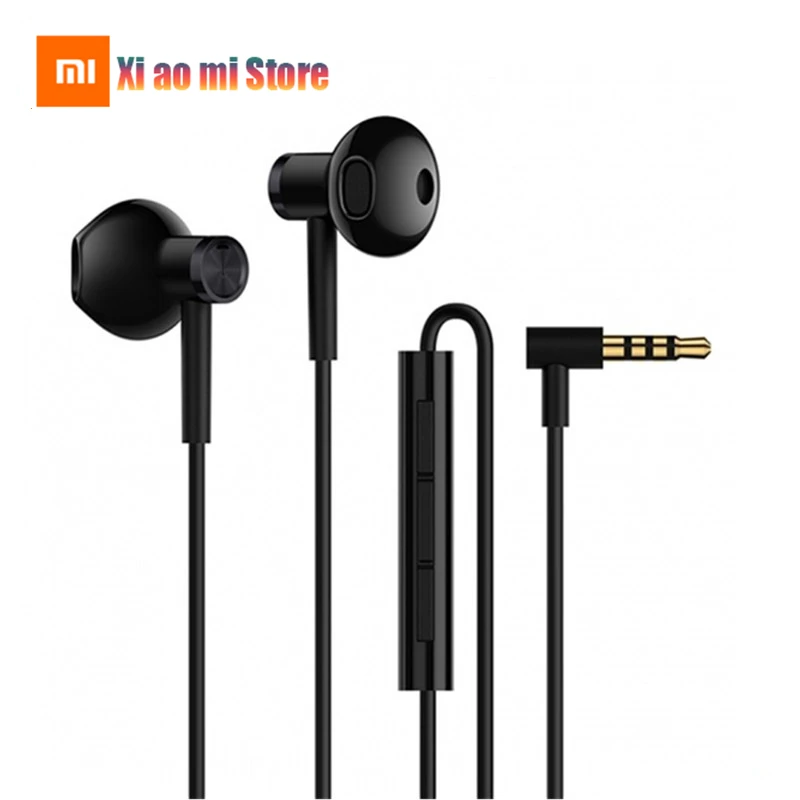 

Xiaomi Dynamic Half In-Ear Earphone L-Shape Plug Mic Wire Control Dual Driver Earphones Original Xiaomi Brand Wired Headset