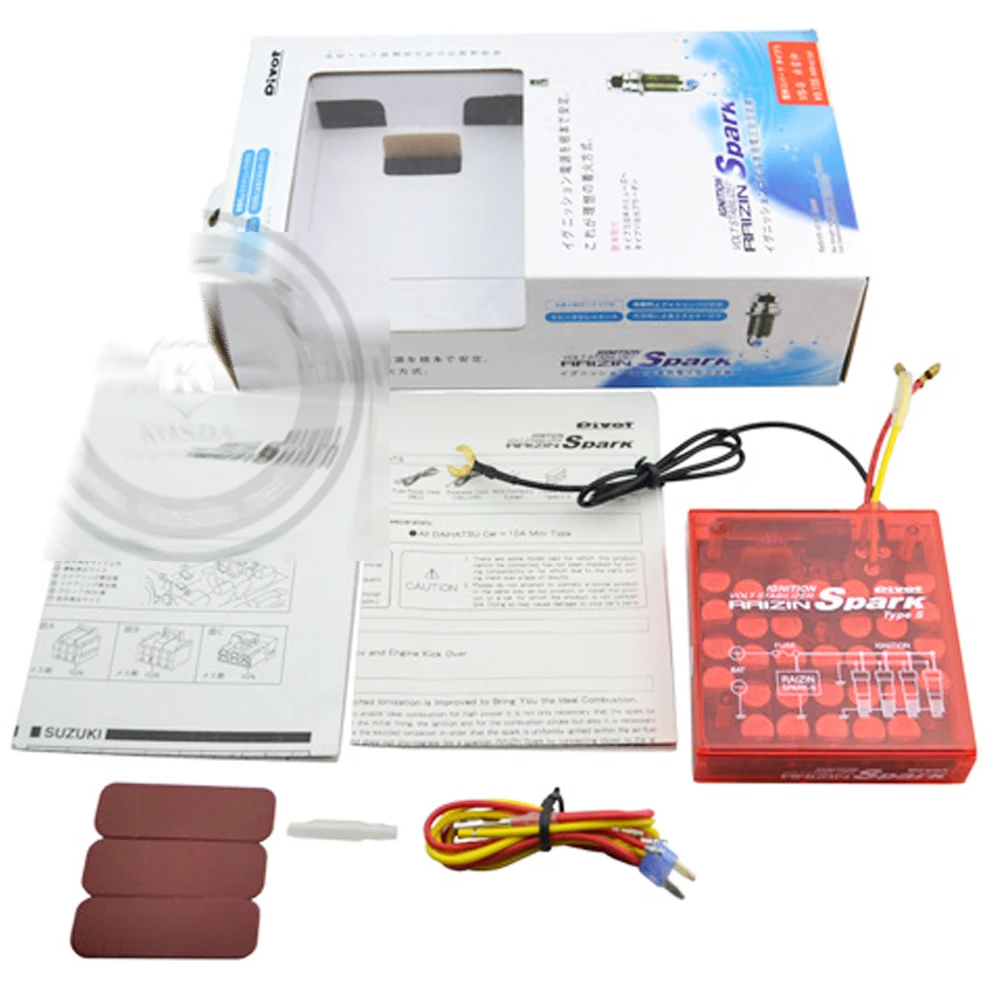

HOT!!! hIGH QUALITY Universal Mega RAIZIN spark /RAIZIN Volt Stabilizer / With Ground Wires Digisplay and LED display Red colors