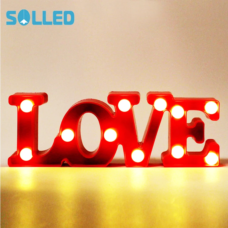 

SOLLED Marquee Letter Lights Led Word Table Lamp LOVE Alphabet LED Letter Nightlights Light up Letters Illuminated Home Decor