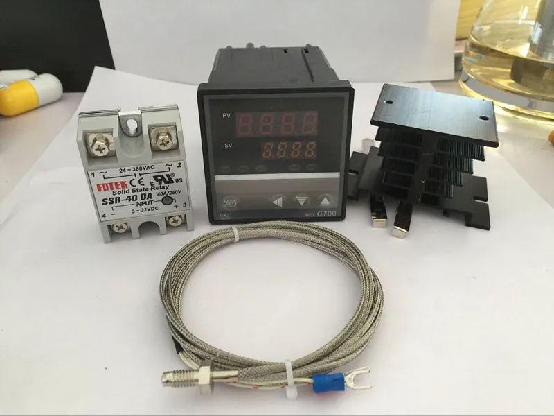 Цифровой PID 100-240VAC REX C700FK02-V * контроллер температуры 0-400C выход SSR + k 1M M6 термопара