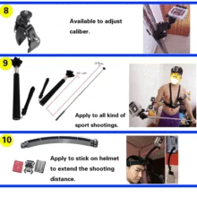 Gopro accessories set go pro kit mount SJCAM go pro Xiaomi Yi for Sony Act Cam HDR AS200V AS100V AZ1 mini FDR-X1000V/W 4 k