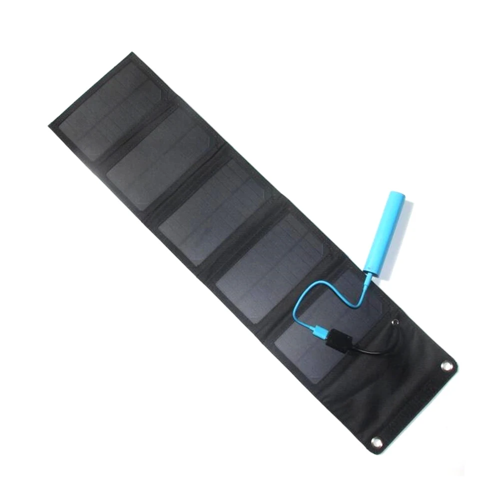 

Portable 15W Folding Foldable Waterproof Solar Panel Charger Mobile Power Bank for Phone Battery USB Port Outdoor