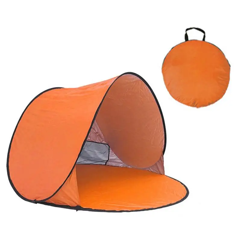 

Automatic Pop Up Instant Portable Outdoors Beach Tent Sun Shelter Cabana with Carry Case & Stakes (Orange)