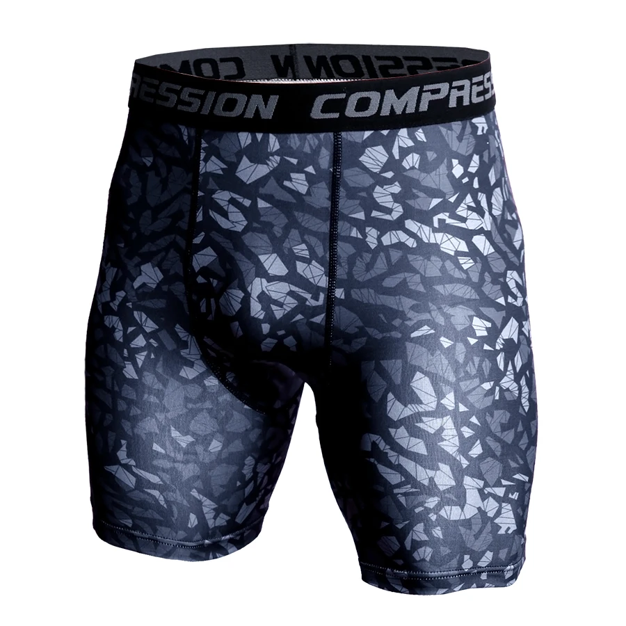 

Men Compression Under Layer Short Pants Fashion 3D Print Camouflage Athletic Tights Shorts Bottoms Skinny Shorts Men Bottom