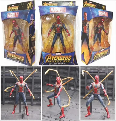 

new 18cm Manwei Real Avenger Alliance Infinite War Spider-Man Iron Man Panther Co-operated with a number of Revenge