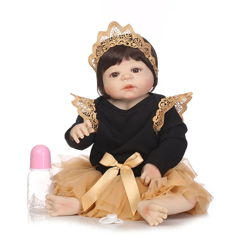 

56cm Silicone Doll Reborn Dolls Lifelike Jointed Baby Kids Toys Simulation Birthday Gift 998