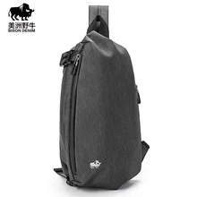 BISON джинсовая брендовая мужская сумка через плечо Мужские Пляжные Сумки Путешествия Повседневная езда Многофункциональный нагрудный пакет N2815-1