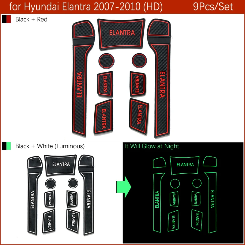 Противоскользящие резиновые ворота слот чашки коврик для hyundai Elantra HD MD AD Sonata YF LF 2007 2008 2010 аксессуары наклейки