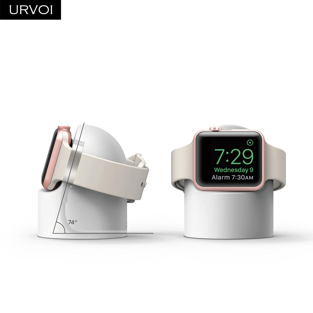 Держатель URVOI для apple watch, тумбочка для iwatch watchOS 5, держатель для ремонта, ПК, домашняя зарядная док-станция, круглая силиконовая