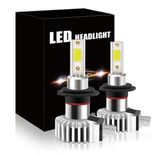 2Pcs 55W H7 H4 LED Bulb Coche 12V No Error Lens Hi Lo H1 H11 9005 Headlight Auto Car Driving LED Fog HeadLamp White Wireless