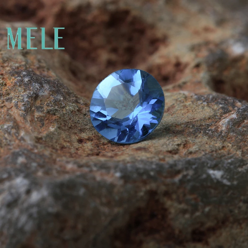 MELE Natural Blue topaz for jewelry making,Bright 6mm round cut loose gemstone,Jewelry with stone