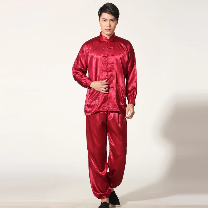 

Traditional Chinese Clothing 14 Color Long Sleeved Wushu TaiChi KungFu Uniform Suit Uniforms Tai Chi Exercise Clothing