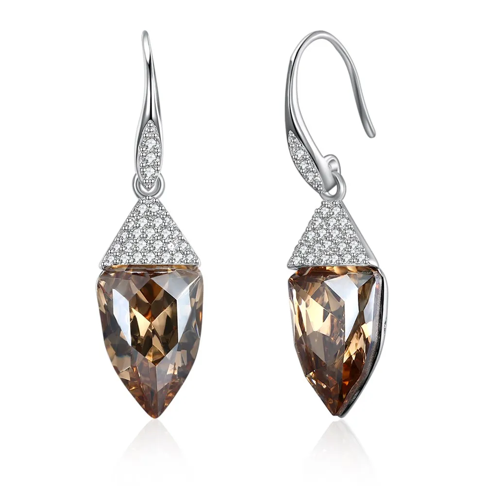 Серьги подвески с кристаллами Swarovski серебро 925 пробы|Серьги-подвески| |
