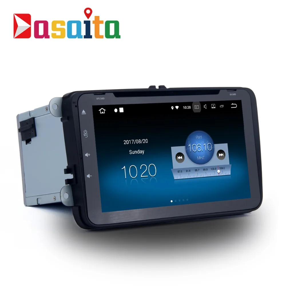 Dasaita 8 &quotAndroid 7 1 Автомобильный gps dvd-плеер Navi для Volkswagen Golf Polo Passat Tiguan с 2G + 16G