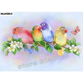 

Diy Diamond painting Bird on the tree 3D square drill Diamond mosaic pasted full cross stitch Crafts Needlework ABC370