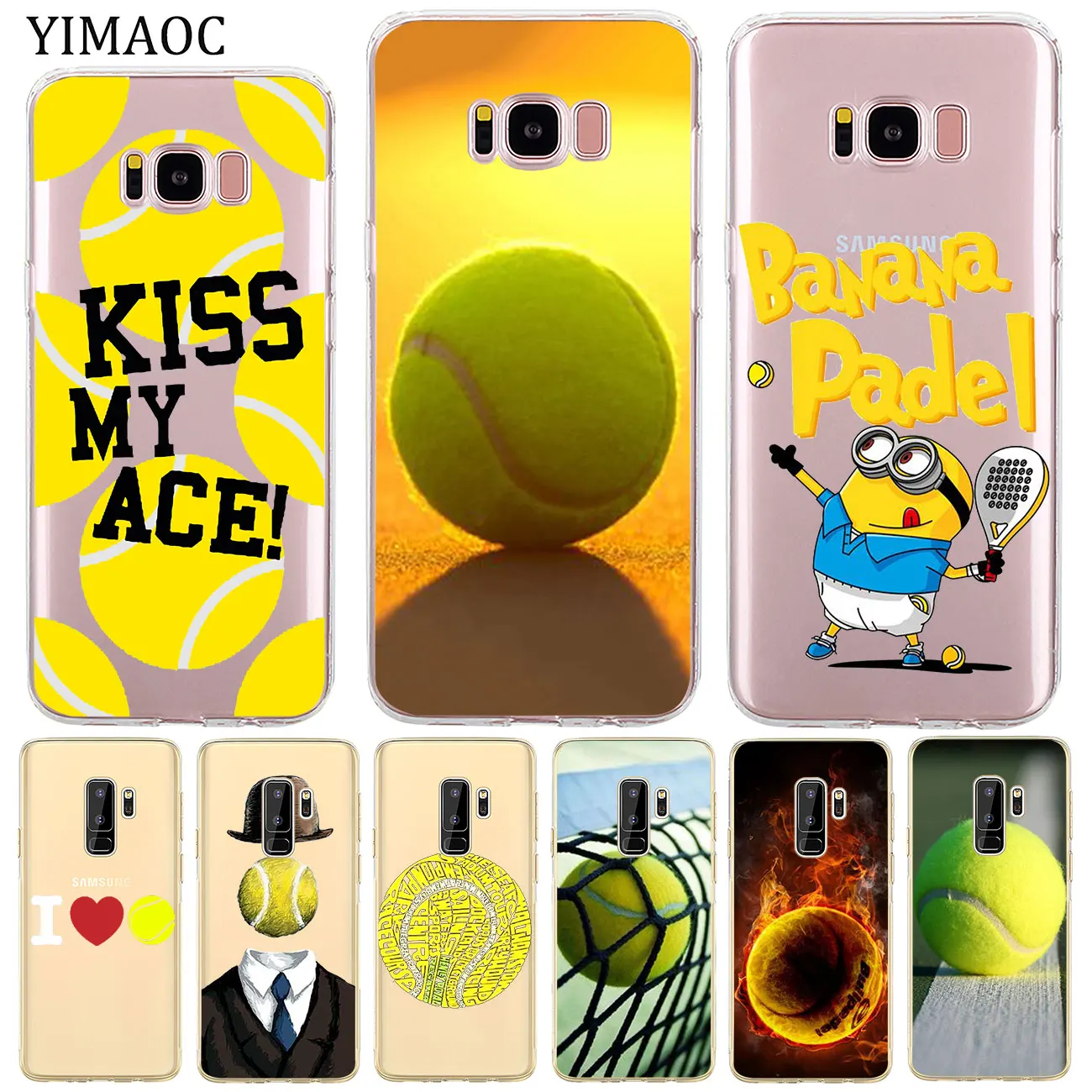 

YIMAOC tennis ball movement Soft Silicone TPU Phone Shll Case for Samsung Galaxy S10e S10 S9 S8 Note 10 Plus S7 Edge Cover