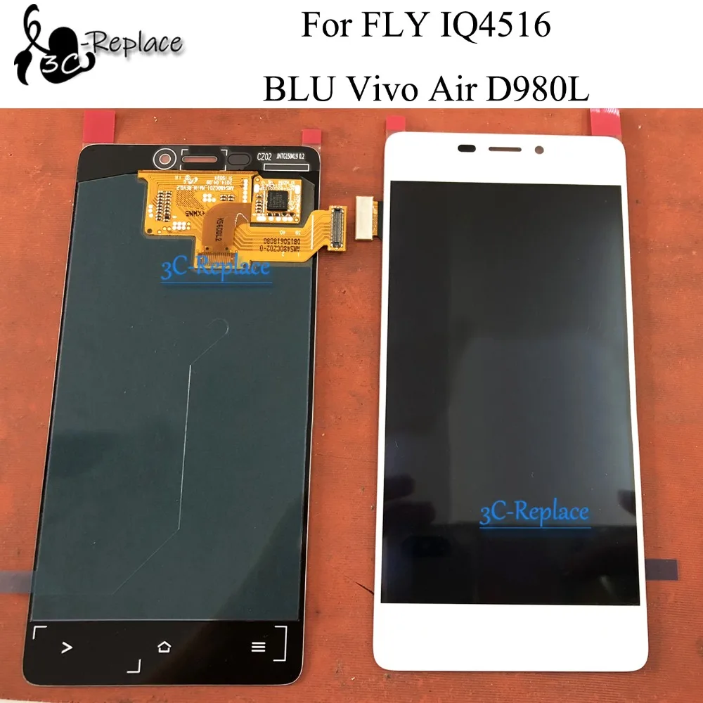 Протестированный черный/белый 4,8 дюйма для FLY IQ4516/BLU Vivo Air D980L ЖК-дисплей кодирующий преобразователь сенсорного экрана в сборе с рамкой