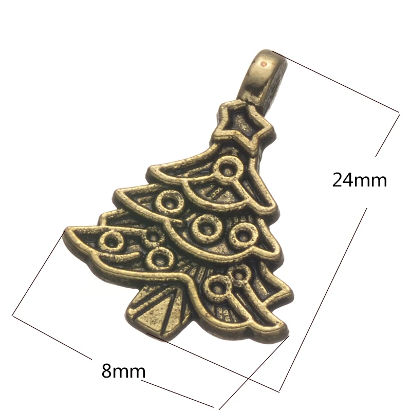 20PCS Factory Direct Antique Silver Plated Christmas Tree Charms Pendants For Jewelry Making DIY Handmade Craft | Украшения и